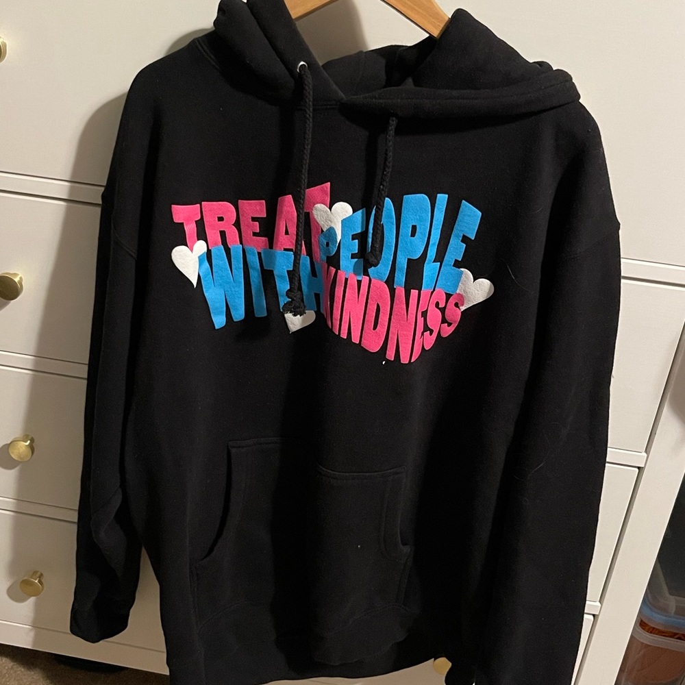 harry styles love on tour puffer hoodie rare blue and pink in large